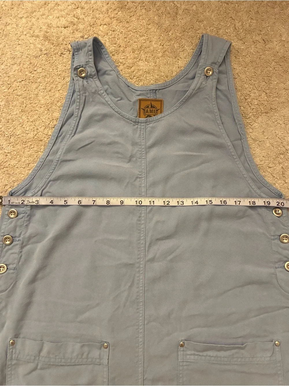 Vintage 90s AMI Tencel Overall Jumper Midi Dress Blue L